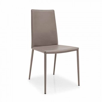 Connubia Calligaris Boheme karrige moderne prej lëkure dhe metali, 2 copë