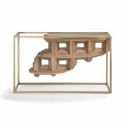 Konzoll luksoze për dizajn në dru arre të ngurtë dhe metal Pardo Viadurini