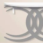 Konsol i montuar në mur për dizajn modern në dru të bardhë dhe gri - Coco Viadurini