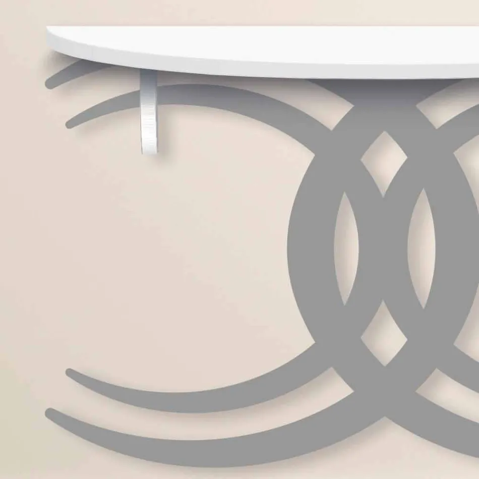 Konsol i montuar në mur për dizajn modern në dru të bardhë dhe gri - Coco Viadurini