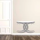 Konsol i montuar në mur për dizajn modern në dru të bardhë dhe gri - Coco Viadurini