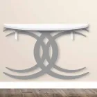 Konsol i montuar në mur për dizajn modern në dru të bardhë dhe gri - Coco Viadurini