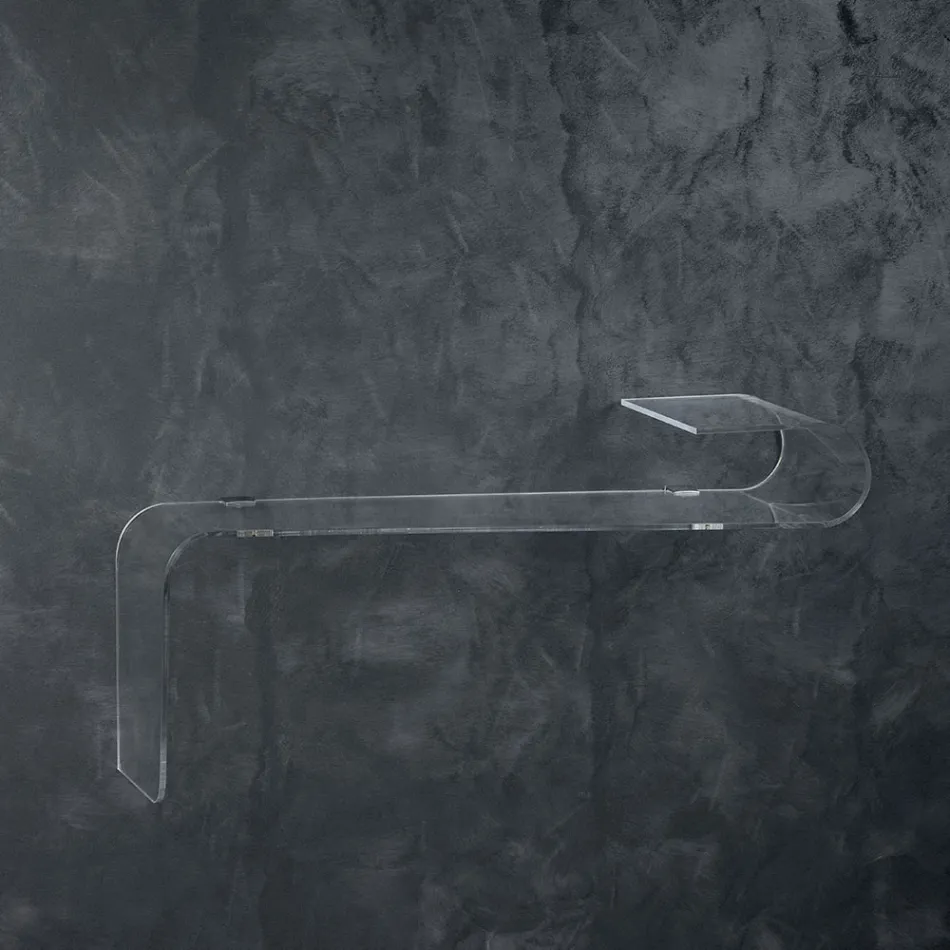 Konsolë muri e varur në kristal akrilik me dizajn transparent - Cesarea Viadurini