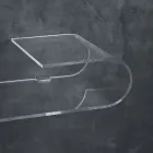 Konsolë muri e varur në kristal akrilik me dizajn transparent - Cesarea Viadurini