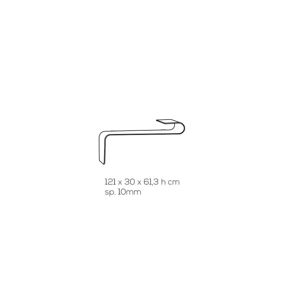 Konsolë muri e varur në kristal akrilik me dizajn transparent - Cesarea Viadurini