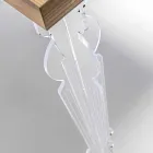 Konsolë muri në pleksiglas transparente dhe dru me dizajn modern - Betone Viadurini