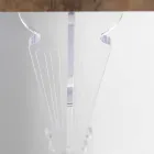 Tavolinë për Console Muri në Dru të Bardhë Gri ose Corten dhe Plexiglass - Leopardi Viadurini