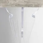 Tavolinë për Console Muri në Dru të Bardhë Gri ose Corten dhe Plexiglass - Leopardi Viadurini