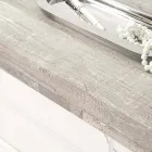 Tavolinë për Console Muri në Dru të Bardhë Gri ose Corten dhe Plexiglass - Leopardi Viadurini