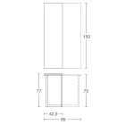 Konsolë e zgjatur 150 cm në Metal dhe Melaminë Prodhuar në Itali - Flap Viadurini