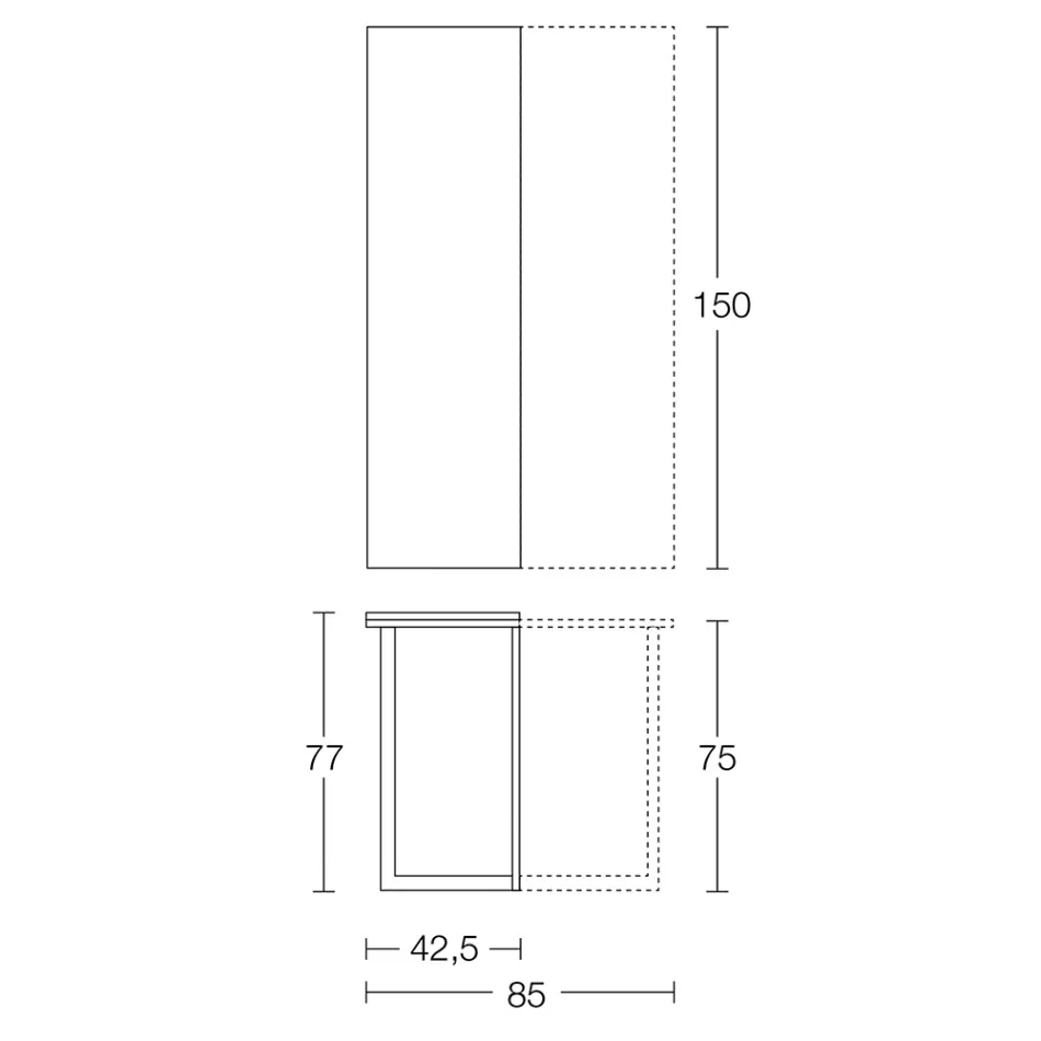 Konsolë e zgjatur 150 cm në Metal dhe Melaminë Prodhuar në Itali - Flap Viadurini