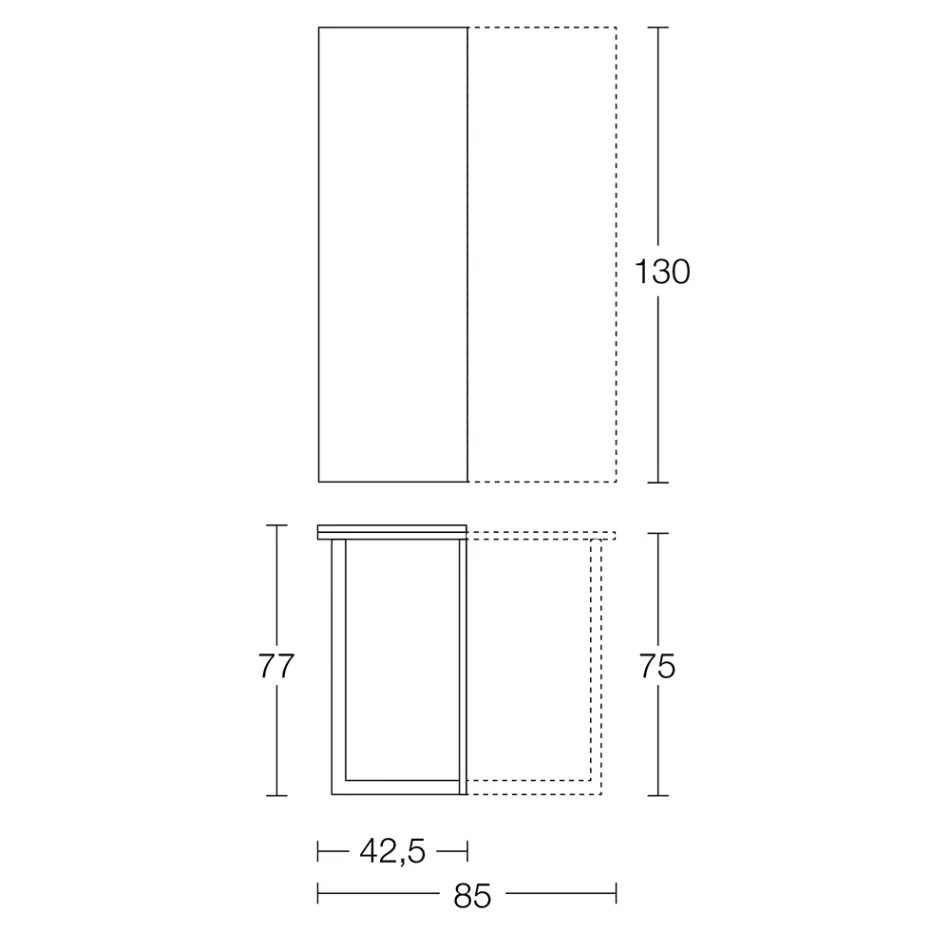 Konsolë e zgjatur 150 cm në Metal dhe Melaminë Prodhuar në Itali - Flap Viadurini
