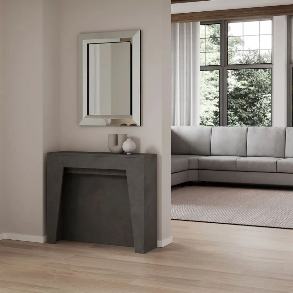 Konsolë e zgjatur deri në 211 cm në melaminë në thelb Made in Italy - Incantesimo Viadurini