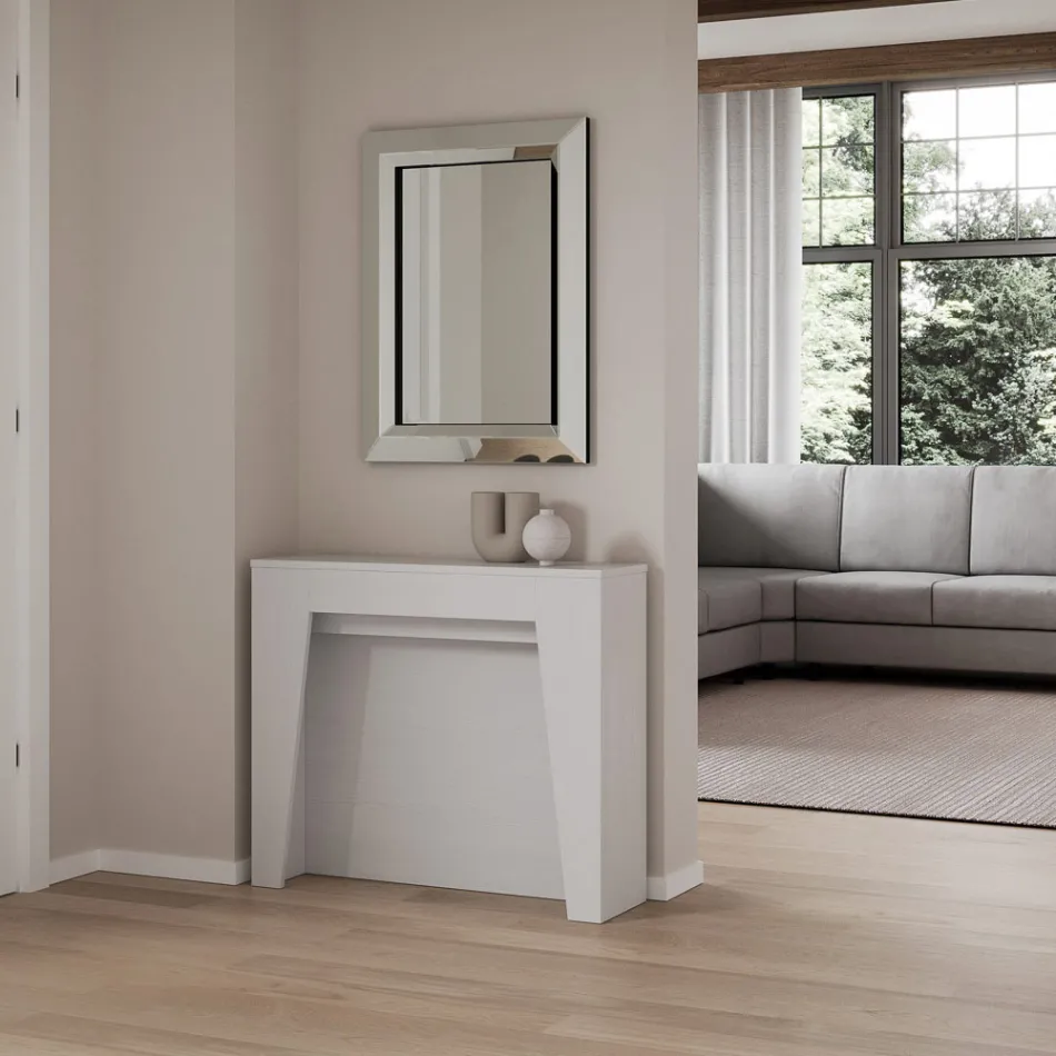 Konsolë e zgjatur deri në 211 cm në melaminë në thelb Made in Italy - Incantesimo Viadurini