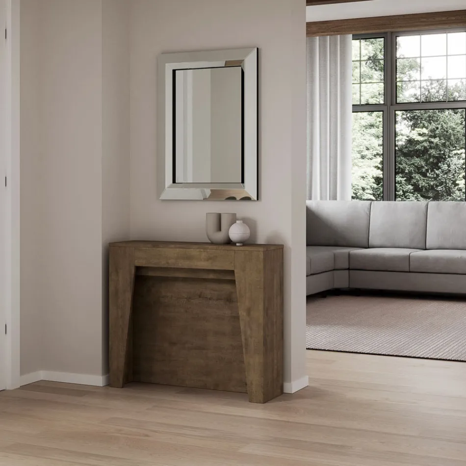 Konsolë e zgjatur deri në 211 cm në melaminë në thelb Made in Italy - Incantesimo Viadurini