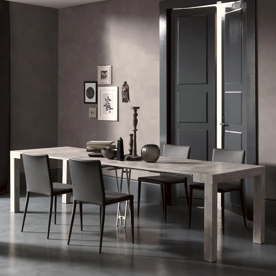 Konsolë e zgjatur deri në 290 cm në dru melamine Prodhuar në Itali - Paride Viadurini