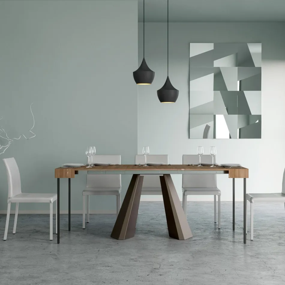 Konsolë e zgjerueshme deri në 300 cm me këmbë të mbarimit të ariut Prodhuar në Itali - Destino Viadurini