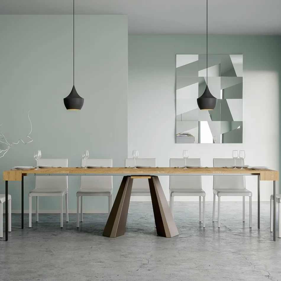 Konsolë e zgjerueshme deri në 300 cm me këmbë të mbarimit të ariut Prodhuar në Itali - Destino Viadurini