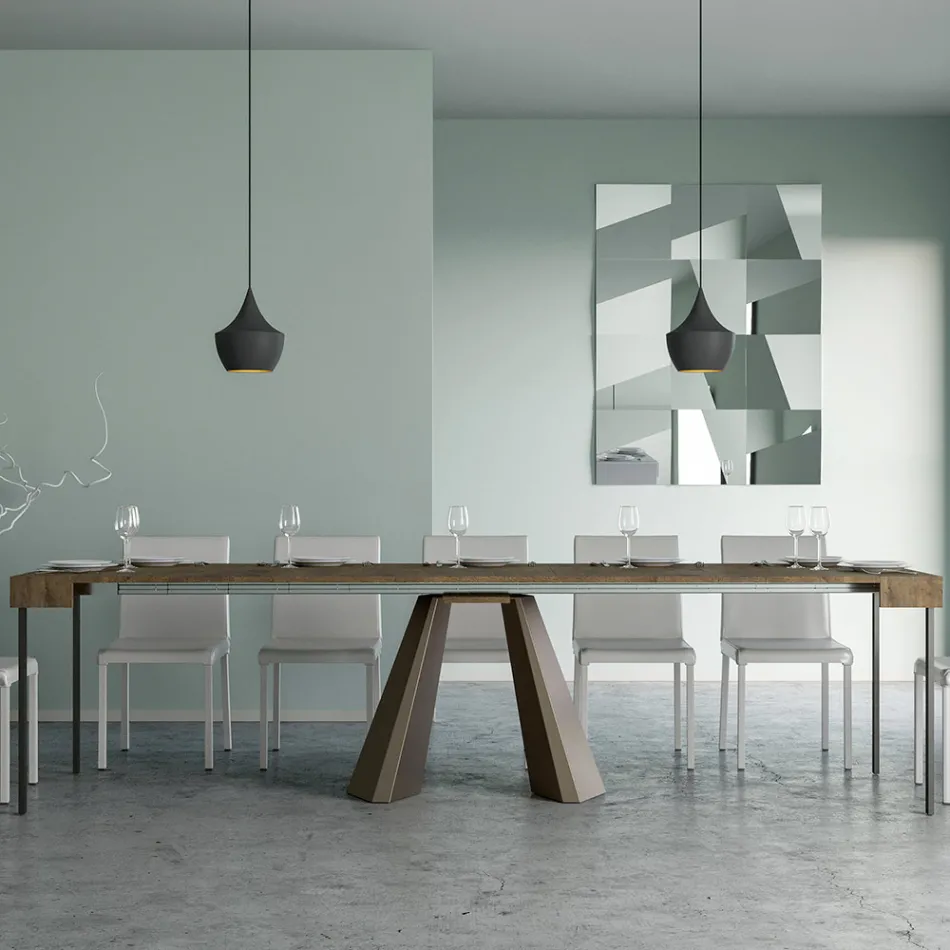 Konsolë e zgjerueshme deri në 300 cm me këmbë të mbarimit të ariut Prodhuar në Itali - Destino Viadurini