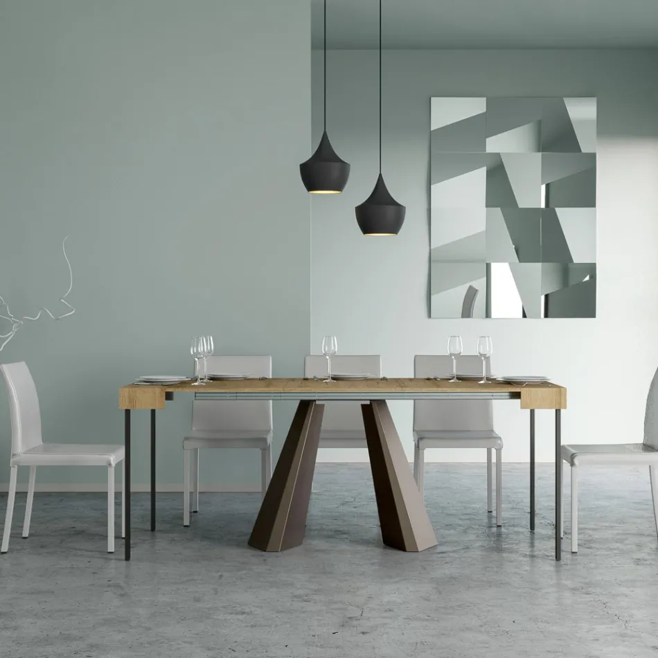 Konsolë e zgjerueshme deri në 300 cm me këmbë të mbarimit të ariut Prodhuar në Itali - Destino Viadurini