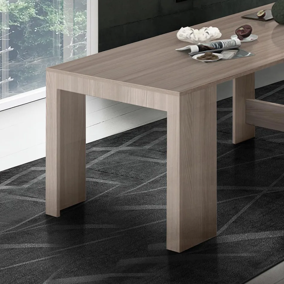 Konsola e zgjatur deri në 300 cm nga hyrja ose dhoma e ndenjes në dru - Katharina Viadurini