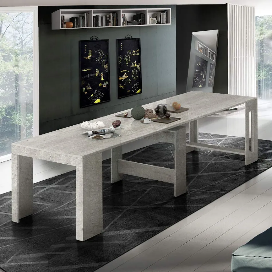 Konsola e zgjatur deri në 300 cm nga hyrja ose dhoma e ndenjes në dru - Katharina Viadurini