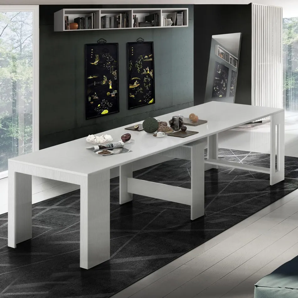 Konsola e zgjatur deri në 300 cm nga hyrja ose dhoma e ndenjes në dru - Katharina Viadurini