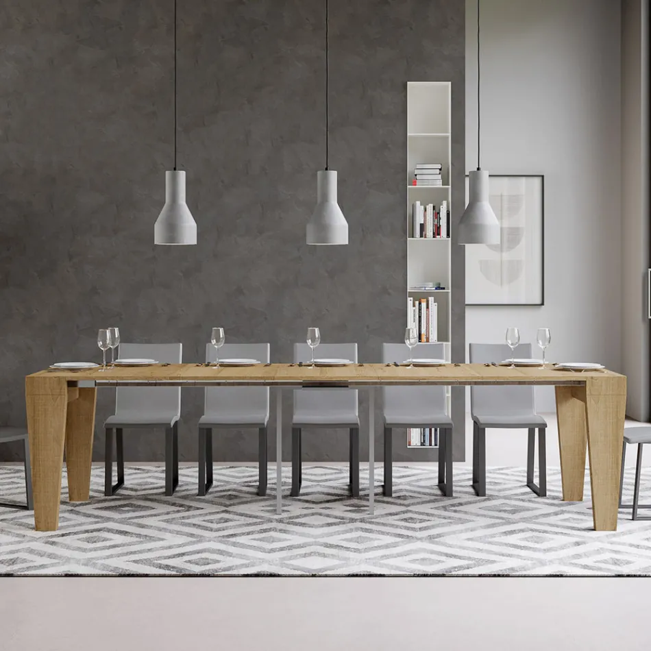 Konsolë e zgjatur deri në 300 cm në dru Prodhuar në Itali - Throne Viadurini