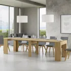 Konsolë e zgjerueshme deri në 307 cm në Mikrogrimca druri Made in Italy - Corona Viadurini