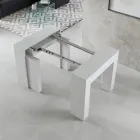 Konsolë e zgjerueshme deri në 307 cm në Mikrogrimca druri Made in Italy - Corona Viadurini