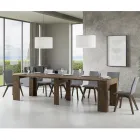 Konsolë e zgjerueshme deri në 307 cm në Mikrogrimca druri Made in Italy - Corona Viadurini