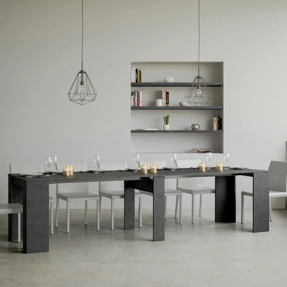 Konsolë e zgjerueshme deri në 308 cm me mbështetje qendrore Made in Italy - Oracle Viadurini