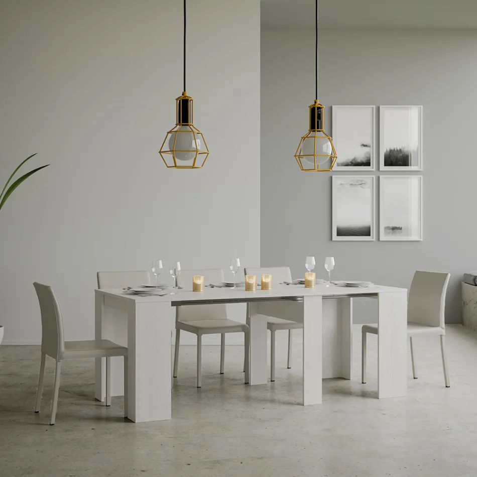 Konsolë e zgjerueshme deri në 308 cm me mbështetje qendrore Made in Italy - Oracle Viadurini