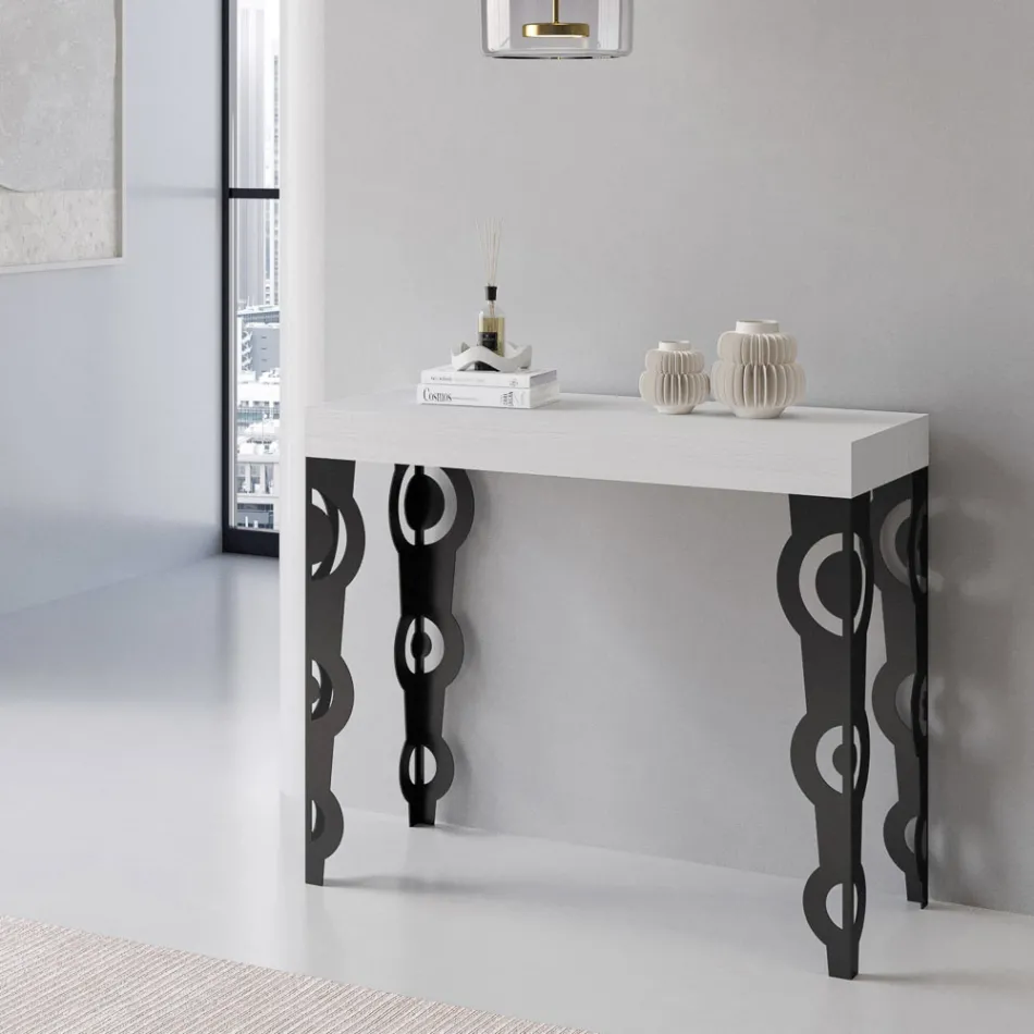 Konsolë e zgjerueshme me këmbë moderne hekuri Prodhuar në Itali - Palazzo Viadurini