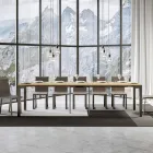 Konsolë e zgjerueshme e dizajnit modern në dru dhe hekur Prodhuar në Itali - Asnjëherë Viadurini