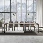 Konsolë e zgjerueshme e dizajnit modern në dru dhe hekur Prodhuar në Itali - Asnjëherë Viadurini