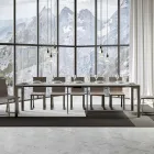 Konsolë e zgjerueshme e dizajnit modern në dru dhe hekur Prodhuar në Itali - Asnjëherë Viadurini