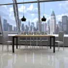 Konsolë e zgjerueshme e dizajnit modern në dru dhe hekur Prodhuar në Itali - Asnjëherë Viadurini