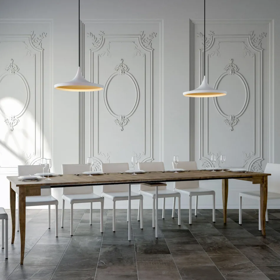 Konsola e zgjerueshme prej arrës ose hirit të bardhë Prodhuar në Itali - Folletto Viadurini