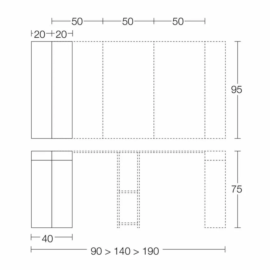 Konsolë e zgjatshme Deri në 290 cm me majë druri të prodhuar në Itali - Seregno Viadurini