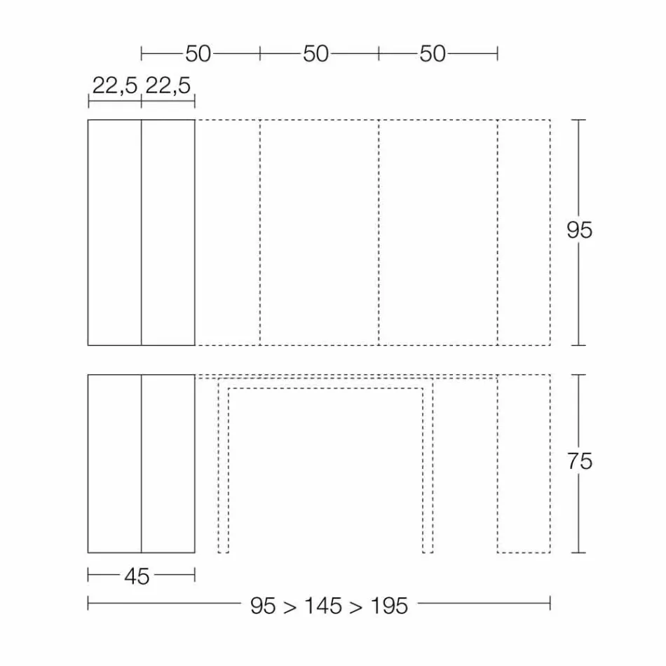 Konsolë e Zgjatshme Deri në 295 cm në Prodhimin e Drurit të Prodhuar në Itali - Temocle Viadurini