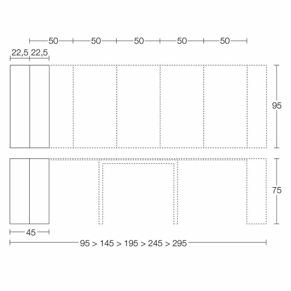 Konsolë e Zgjatshme Deri në 295 cm në Prodhimin e Drurit të Prodhuar në Itali - Temocle Viadurini