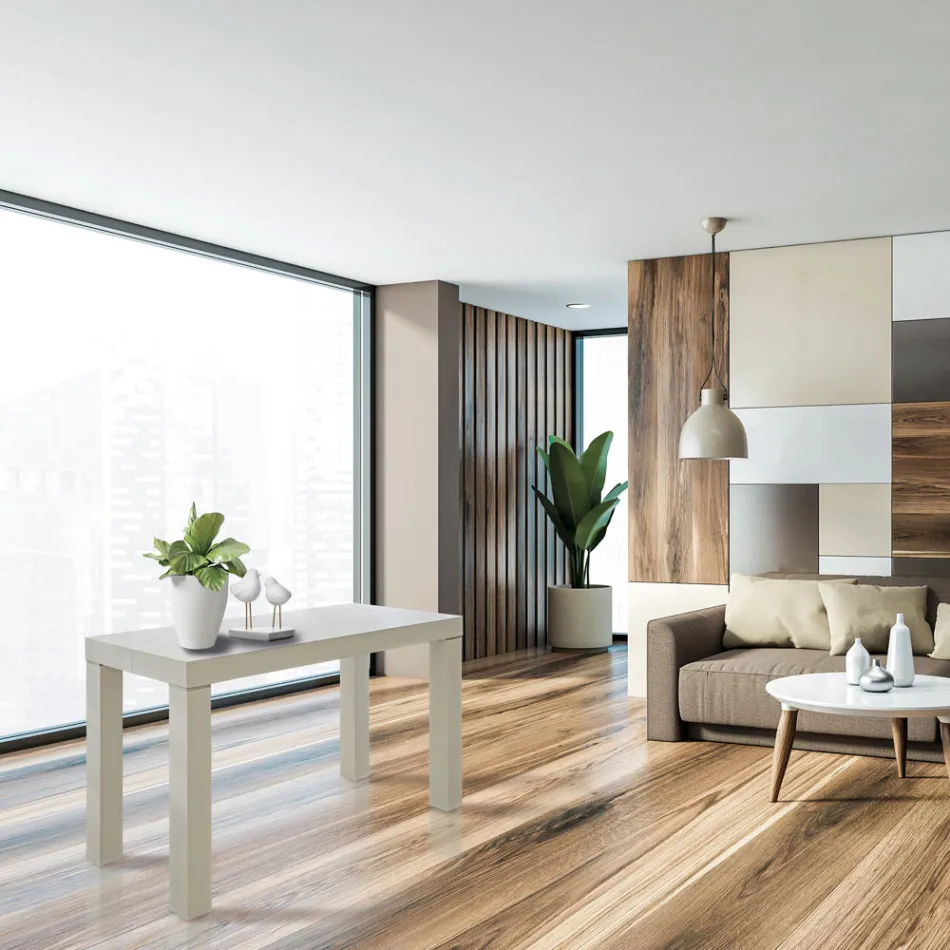 Konsolë e zgjerueshme në dru hiri me shtesa Prodhuar në Itali - Gandalf Viadurini