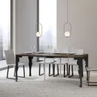 Konsola moderne e zgjerueshme në dru dhe metal antracit, Prodhuar në Itali - Sassone Viadurini