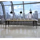 Konsola moderne e zgjerueshme në dru dhe metal antracit, Prodhuar në Itali - Sassone Viadurini