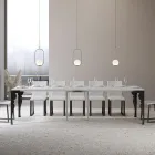 Konsola moderne e zgjerueshme në dru dhe metal antracit, Prodhuar në Itali - Sassone Viadurini