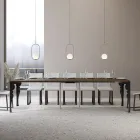 Konsola moderne e zgjerueshme në dru dhe metal antracit, Prodhuar në Itali - Sassone Viadurini