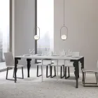 Konsola moderne e zgjerueshme në dru dhe metal antracit, Prodhuar në Itali - Sassone Viadurini