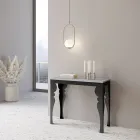 Konsola moderne e zgjerueshme në dru dhe metal antracit, Prodhuar në Itali - Sassone Viadurini