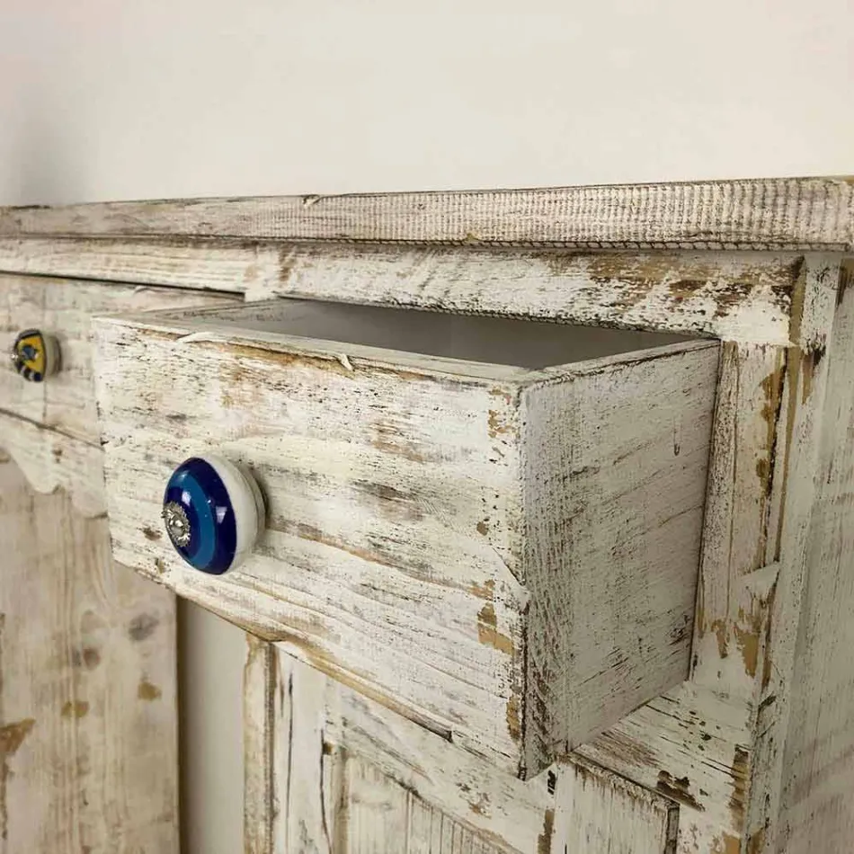 Konsol i punuar me dorë në Dru të Bredhit të Ngurtë Prodhuar në Itali - Carminia Viadurini